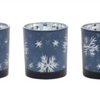 Frosted Votive Candle Holder with Snowflake Design (Set of 3)