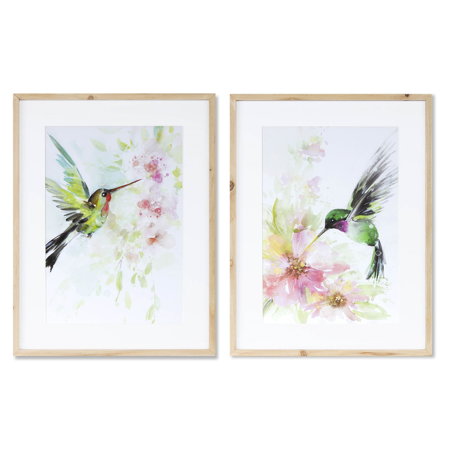Hummingbird Watercolor (Set of 2) 15.25" x 19.75"H Wood/MDF