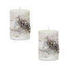 Simplux LED Birch Candle 3.5"D x 5"H (Set of 2) with Remote