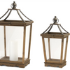 Lantern (Set of 2) 24"H, 30.5"H Wood/Glass