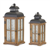 Lantern (Set of 2) 15.5"H, 19.25"H Wood/Metal