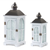 Lantern (Set of 2) 14.5"H, 19.25"H Wood/Metal