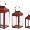 Lantern (Set of 3) 10"H, 12.75"H, 16"H Iron/Glass