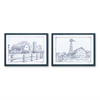Barn Print (Set of 2) 15.75"L x 12"H MDF/Paper