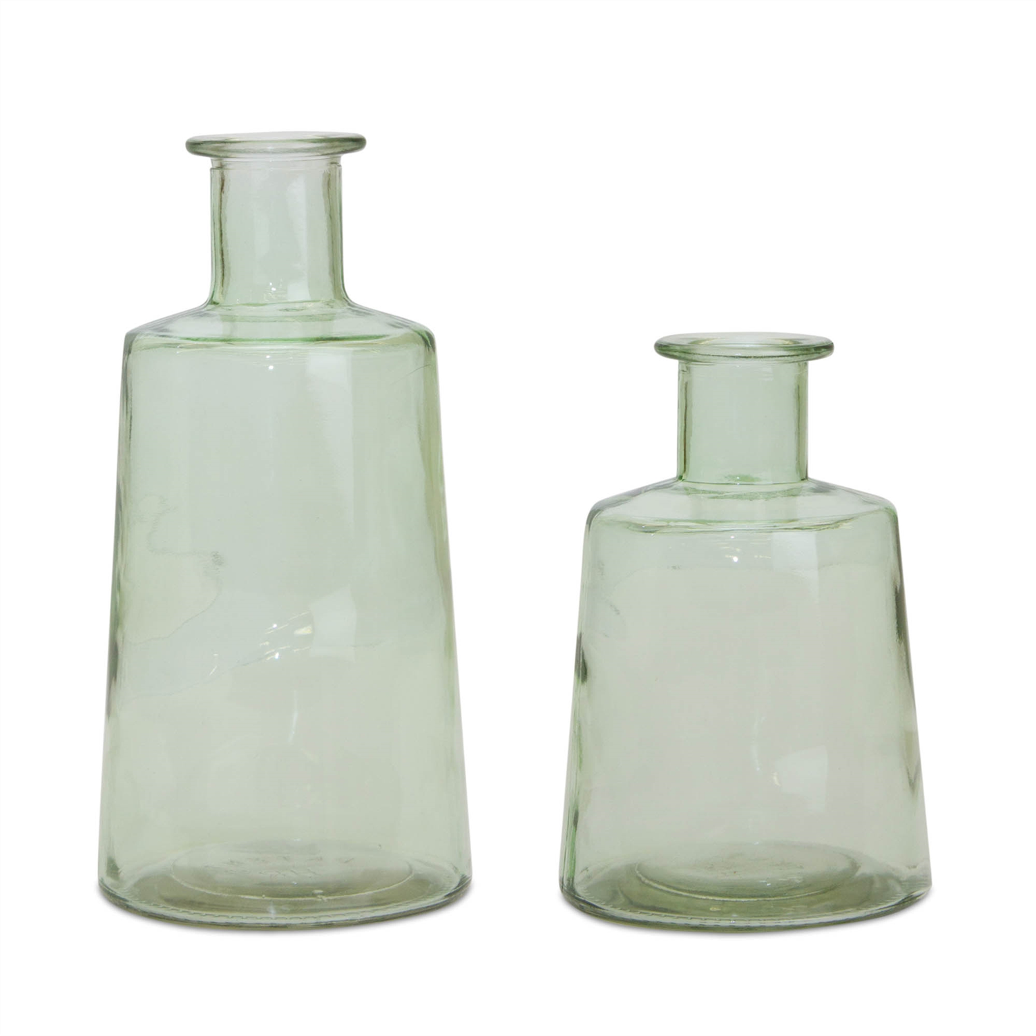 Bottle (Set of 2) 7"H, 9.5"H Glass