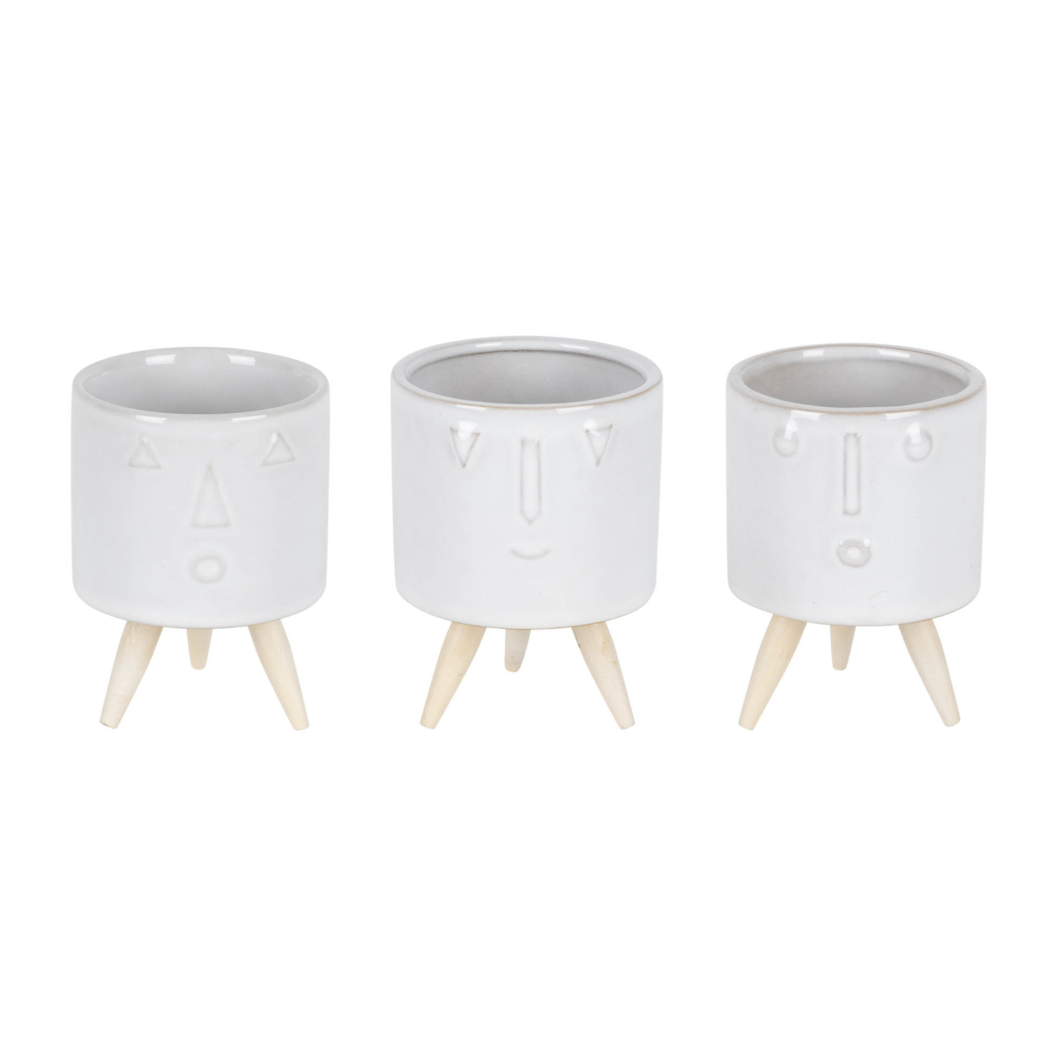Pot (Set of 3) 3"D x 4"H Porcelain