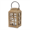 Lantern 6.75"D x 17"H Wood/Glass