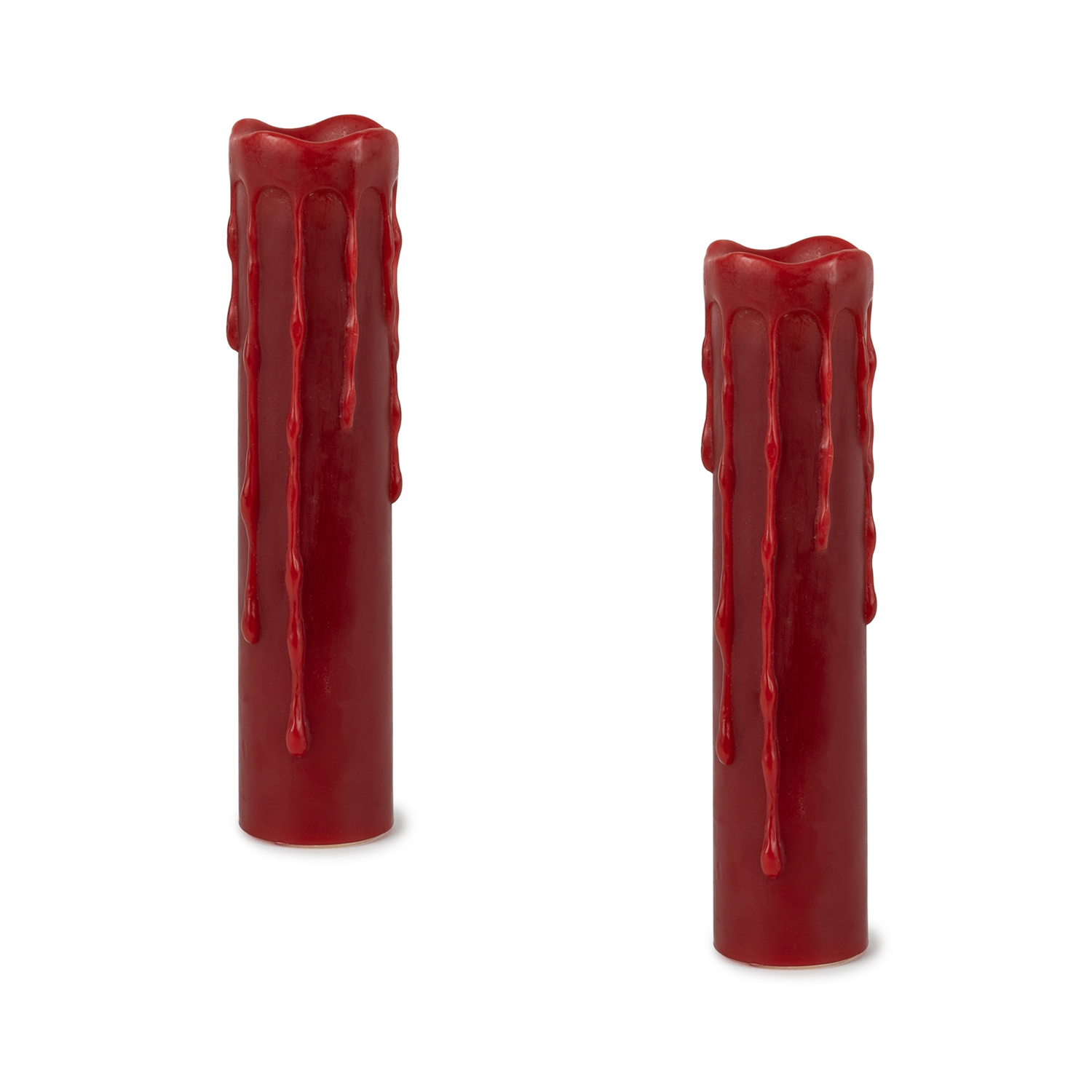 LED Wax Dripping Pillar Candle with 4 and 8 Hour Timer (Set of 2) 1.75"Dx8"H Wax/Plastic