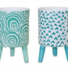 Pot with Legs (Set of 2) 3.75"D x 6"H Dolomite