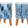 Pot with Legs (Set of 2) 3.75"D x 6"H Dolomite