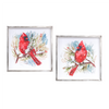 Cardinal and Pine Frame (Set of 2) 14”SQ MDF/Iron