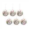 Snowman Disc Ornament (Set of 6) 5.5”H Glass