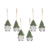 Gnome w/Tree Hat Ornament (Set of 6) 3.25”H Terra Cotta