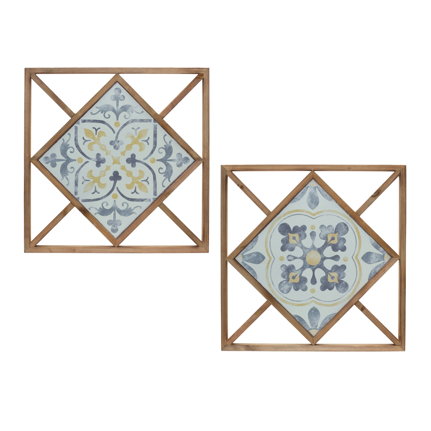 Wall Tile (Set of 2) 14.25”SQ MDF/Metal