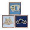 Framed Tent/Camper/Bike (Set of 3) 10”SQ MDF/Wood