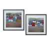 Framed House Print (Set of 2) 15.5”SQ Plastic/MDF/Paper