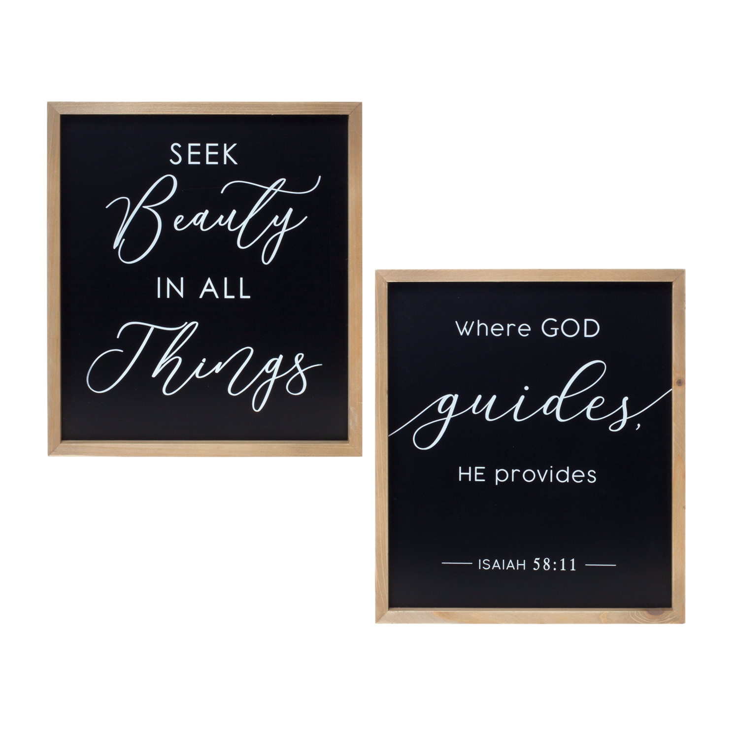 Beauty and God Plaque (Set of 2) 13.75"L x 16"H MDF/Wood