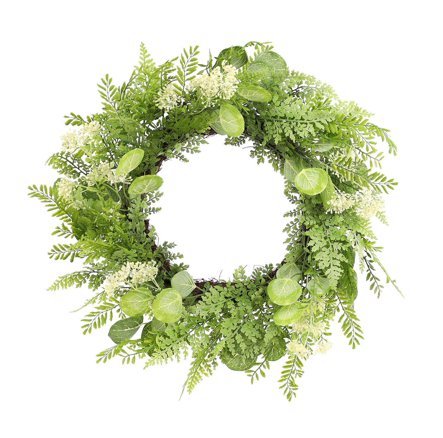 Mixed Foliage Wreath 27.5”D Polyester