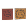 Give Thanks Sign (Set of 6) 5”SQ MDF/Faux Leather