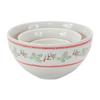 Christmas Bowl (Set of 3) 3.5"D x 2"H, 5"D x 2.75"H, 6.75"D x 3.75"H Stoneware (Dishwasher and Micro