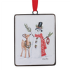Snowman and Deer Ornament (Set of 12) 5.25”H Iron