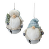 Gnome/Bell Ornament (Set of 12) 4.25”H Resin