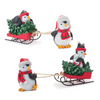 Playful Penguins with Sled Figurine (Set of 2)