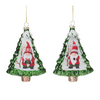 Gnome in Tree Ornament (Set of 12) 5.75”H Glass