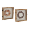 Fruit Wreath Shadow Box (Set of 2) 10”SQ Wood/Resin