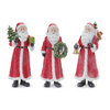 Glitter Santa Figurine with Pine Accent (Set of 3)