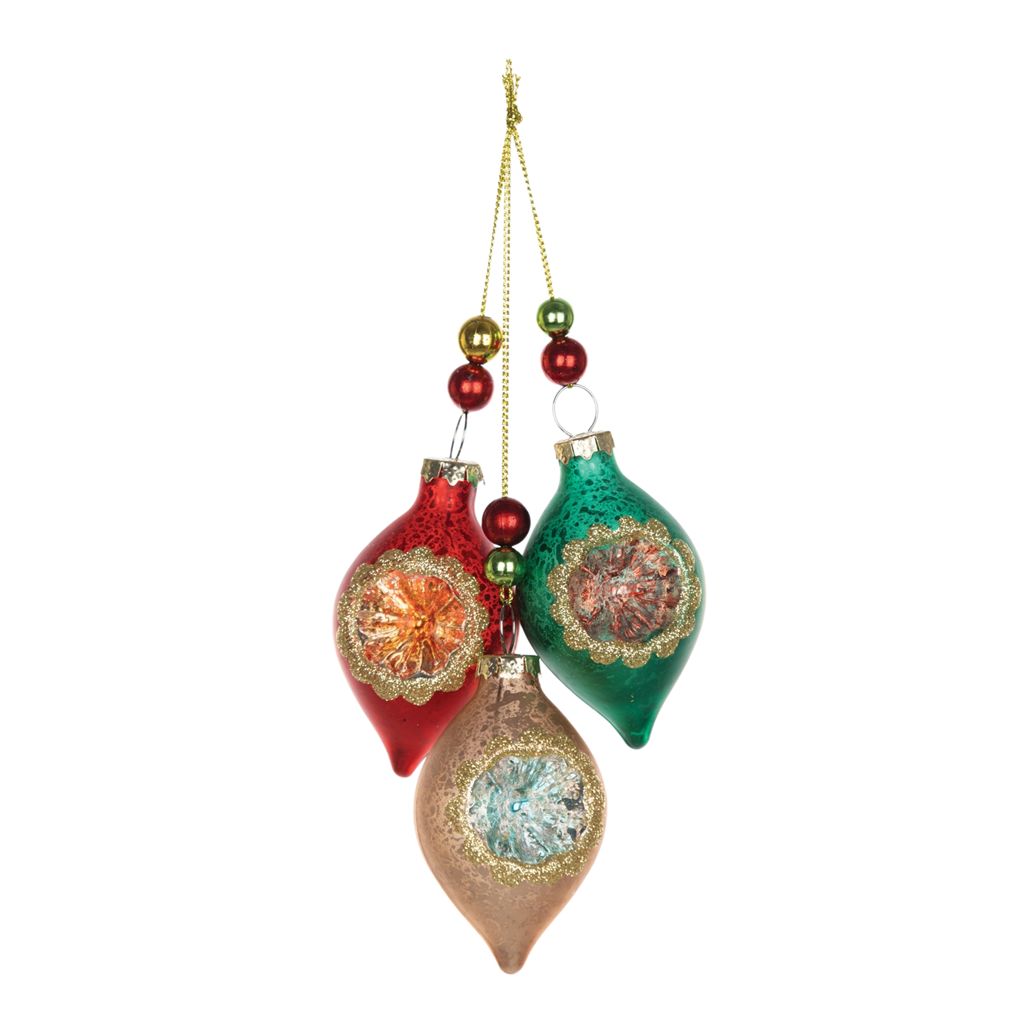 Triple Reflector Ornament (Set of 12) 10.5”H Glass