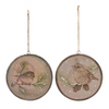 Bird Disc Ornament (Set of 12) 4”H Wood