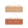 Live Simply and Give Thanks Sign (Set of 2) 15.75"L x 9"H Iron