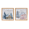 Home and Cabin Frame (Set of 2) 14”SQ MDF/Wood