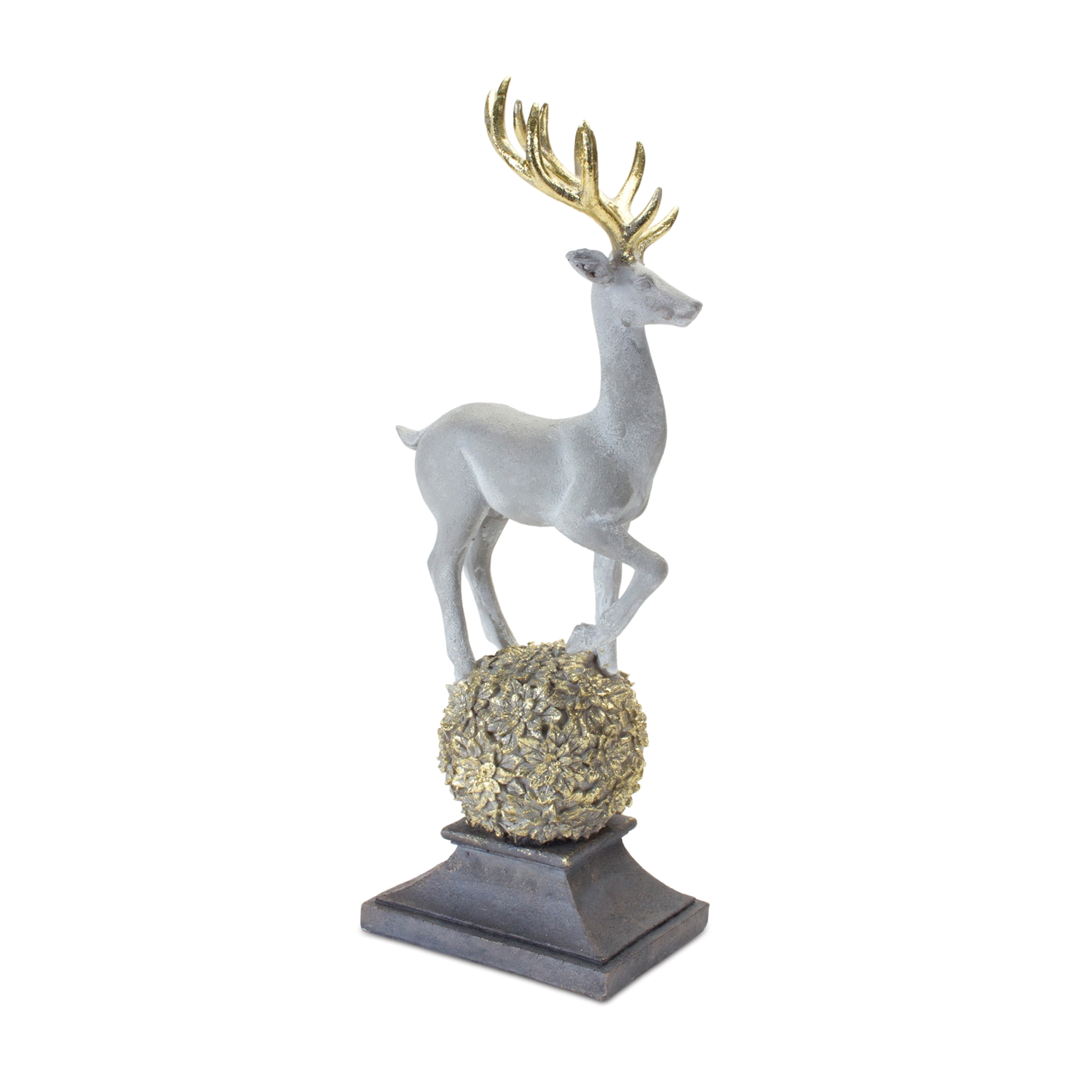 Deer on Orb 18”H Resin