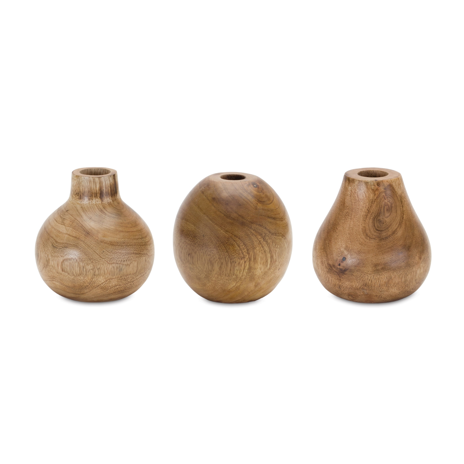 Vase (Set of 3) 5”H Wood