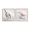 Bird Block (Set of 2) 10”SQ Wood/Canvas