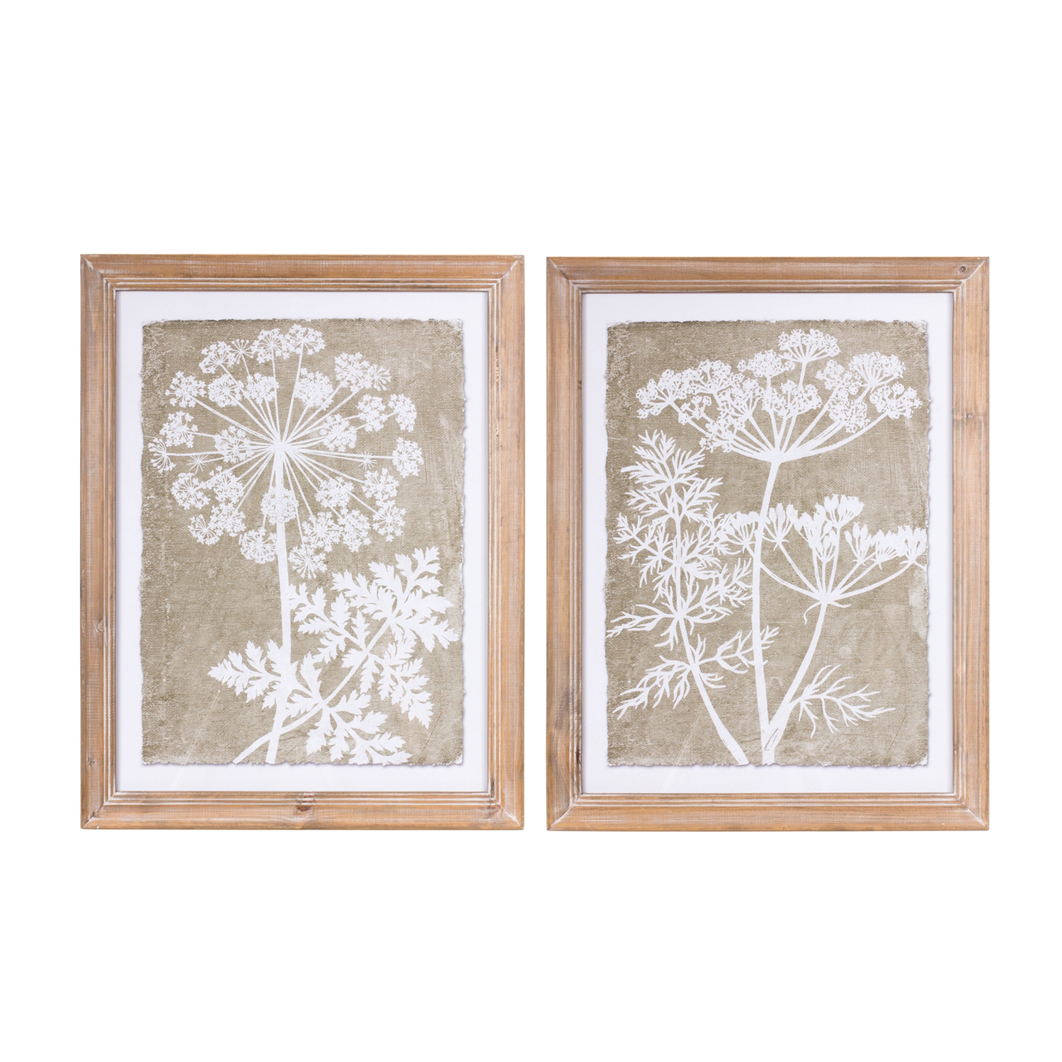 Floral Frame (Set of 2) 21.75"L x 27.5"H Wood/MDF/Paper