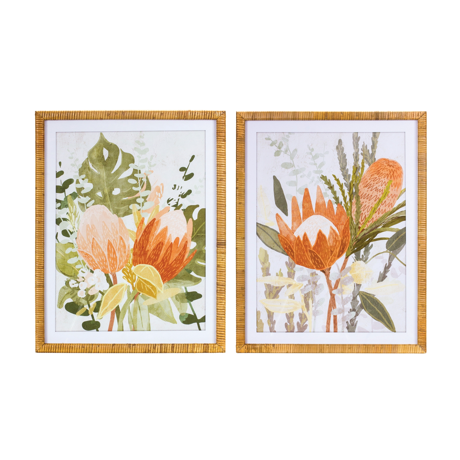 Protea Frame (Set of 2) 22"L x 27.5"H Wood/MDF/Paper