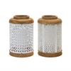 Lantern (Set of 2) 10.25”H Wood/Metal