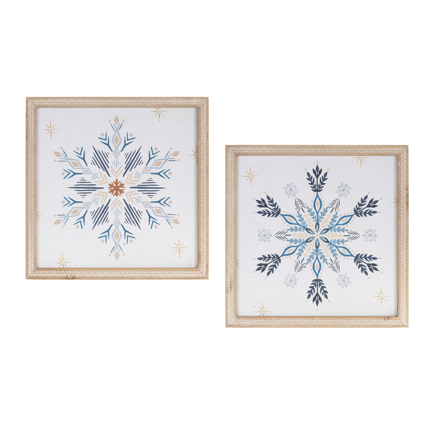 Snowflake Print (Set of 12) 13.5”SQ MDF