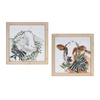 Holiday Cow and Sheep Print (Set of 2) 16”SQ MDF