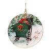 Sleigh Ride Disc Ornament (Set of 6) 6”H Iron