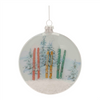 Snow Makes Us Happy Disc Ornament (Set of 6) 4.25”H Glass