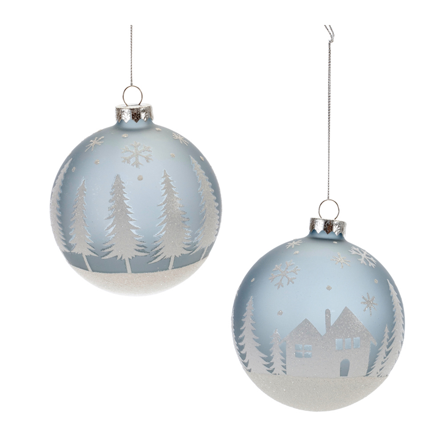 Ball Ornament (Set of 6) 4”D Glass