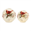 LED Globe w/Cardinal and Holly (Set of 2) 6"H, 7"H Glass 3 AAA or 3 AA Batteries Not Included 6 Hr T