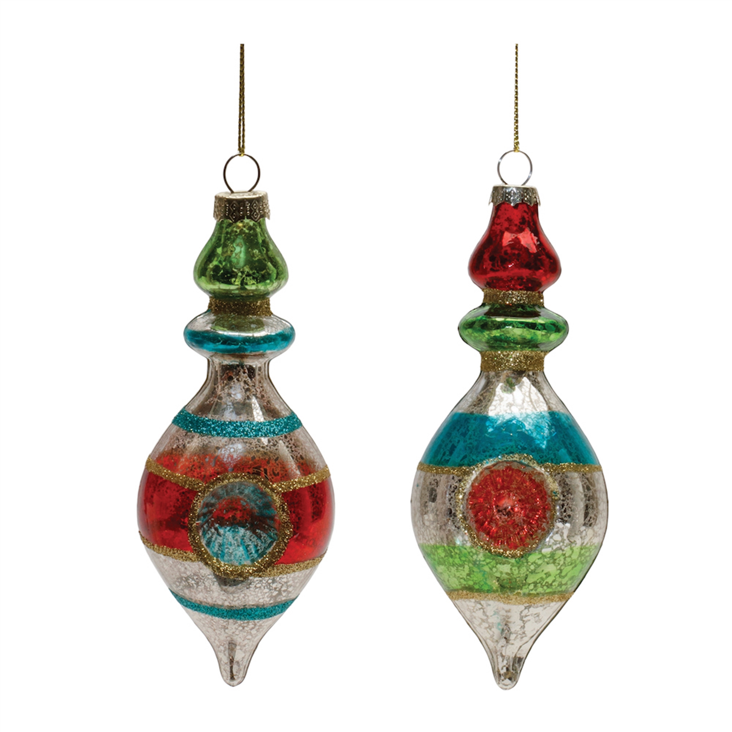 Reflector Drop Ornament (Set of 12) 6”H Glass