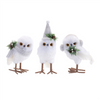 Winter Owl (Set of 3) 7.5"H, 7.75"H, 10"H Foam/Polyester