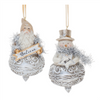 Santa and Snowman Ornament (Set of 6) 4.5”H Resin
