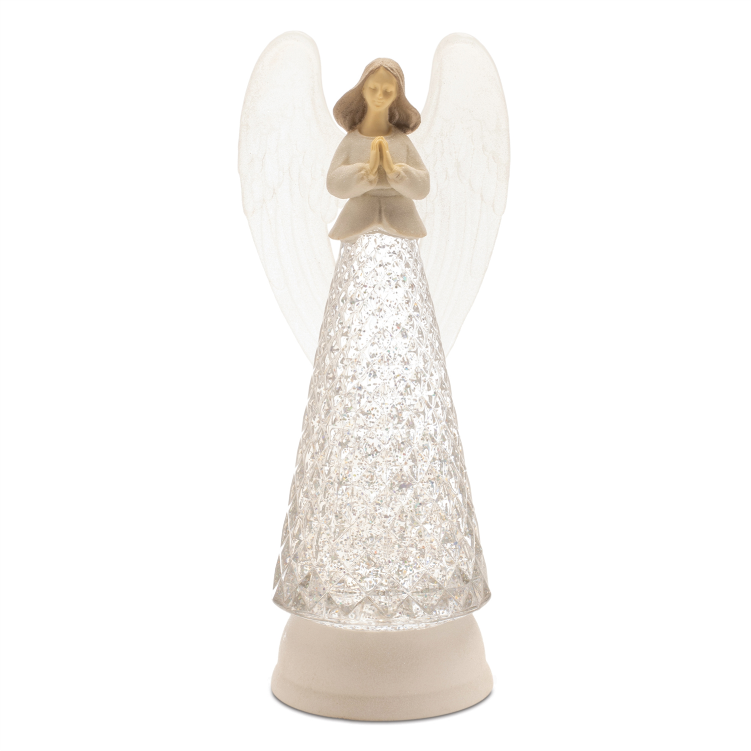 LED Angel Snow Globe 12.5”H Plastic 3 AA Batteries Not Included/USB Cord Included 6 Hr Timer